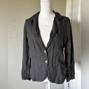 Inizio 100% Linen Charcoal Blazer Sz Small